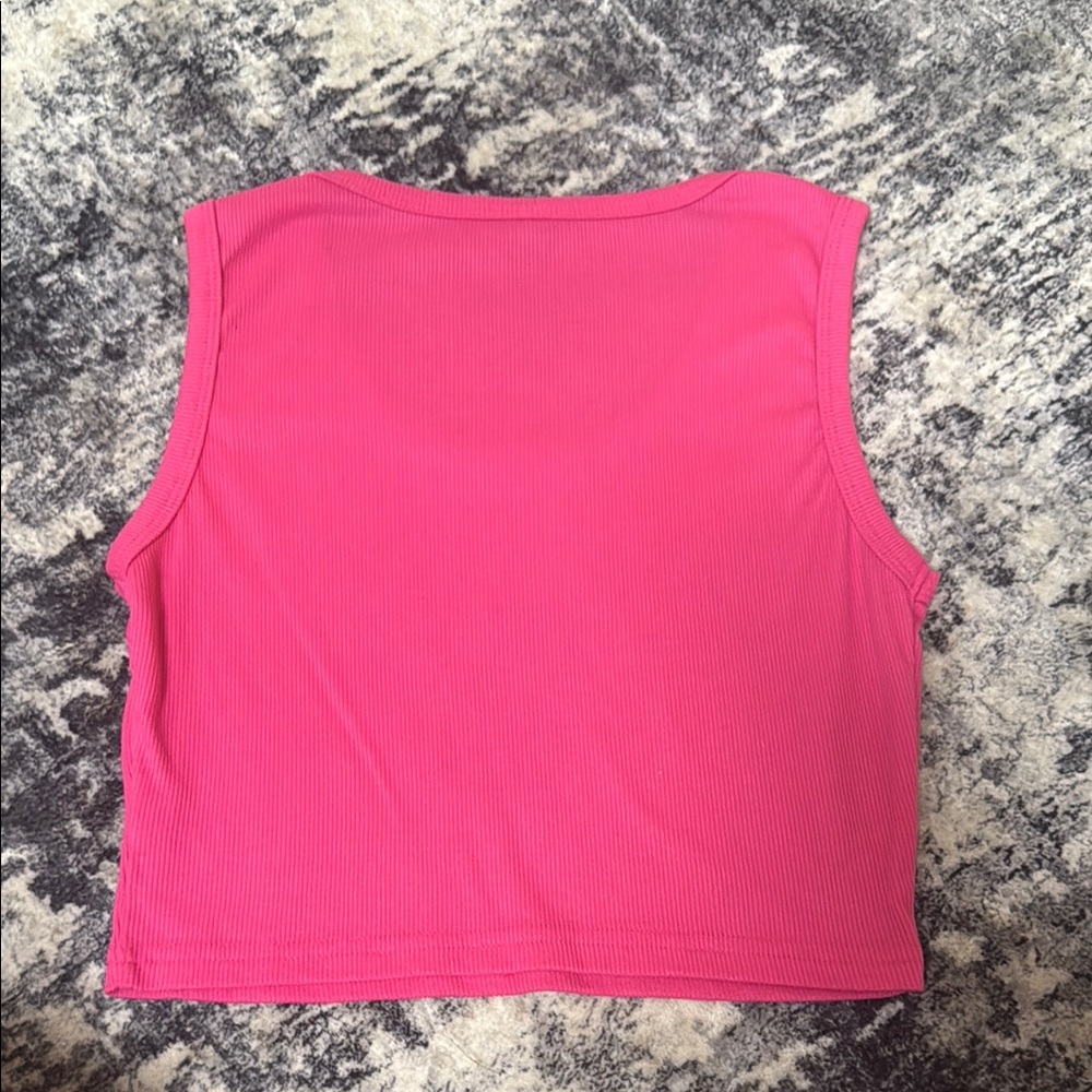 Pink Ribbed Tank Top - Picture 2 of 3